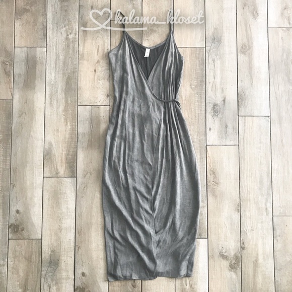 Mahina Dresses & Skirts - Mahina wrap surplice maxi dress gray size m
